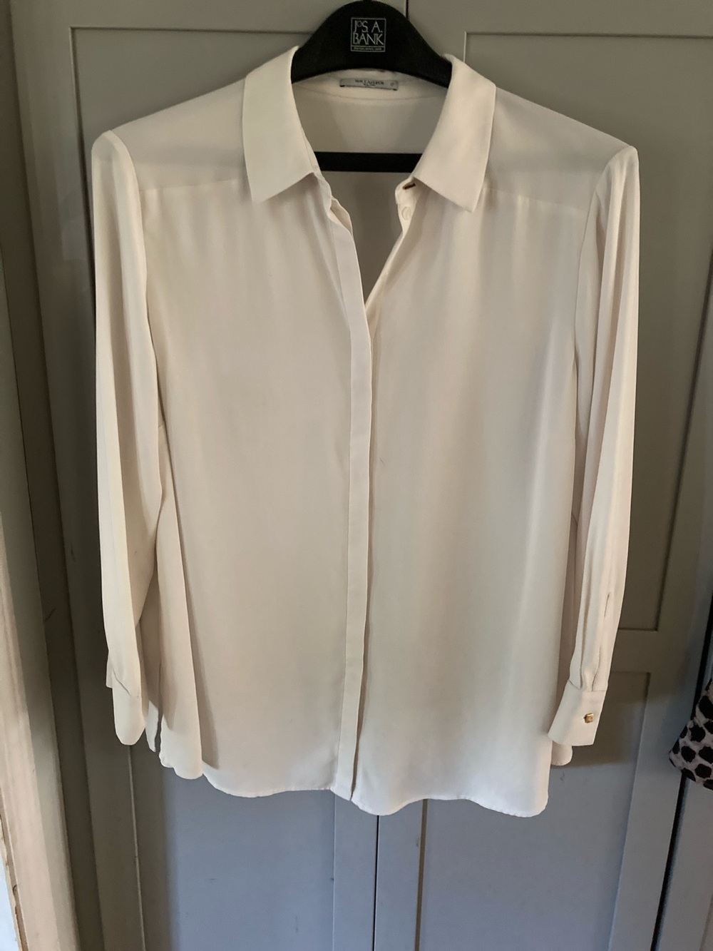 MM Lafleur Ivory Button-Down Blouse